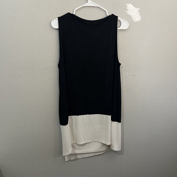 j jill wearever tunic Blouse  Women Medium Petite Layered Front Black White - Picture 4 of 6